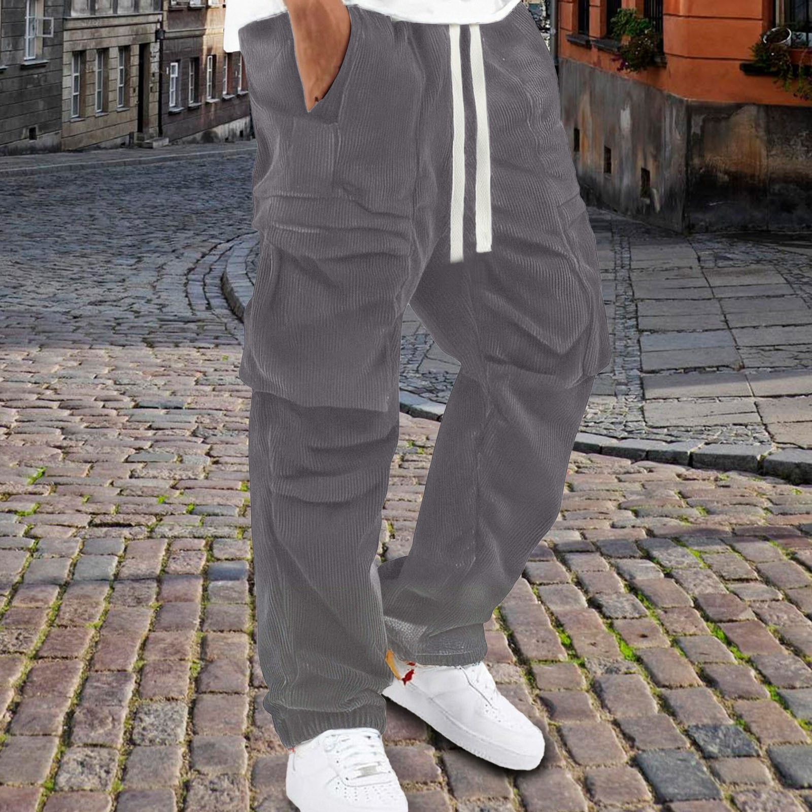 thumbnail image 2 of Pantalones cargo para hombre - Pantalones utilitarios para trabajo al aire libre - Poliéster, resistentes, múltiples bolsillos, tallas S-XXL, 2 of 5